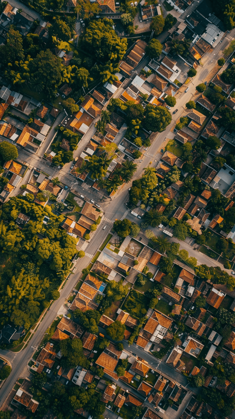 Vista aérea de área urbana